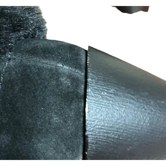 Nine West Priska Suede Platform Faux Fur Black Booties Boots Heeled US Size 7.5M - Picture 11 of 13